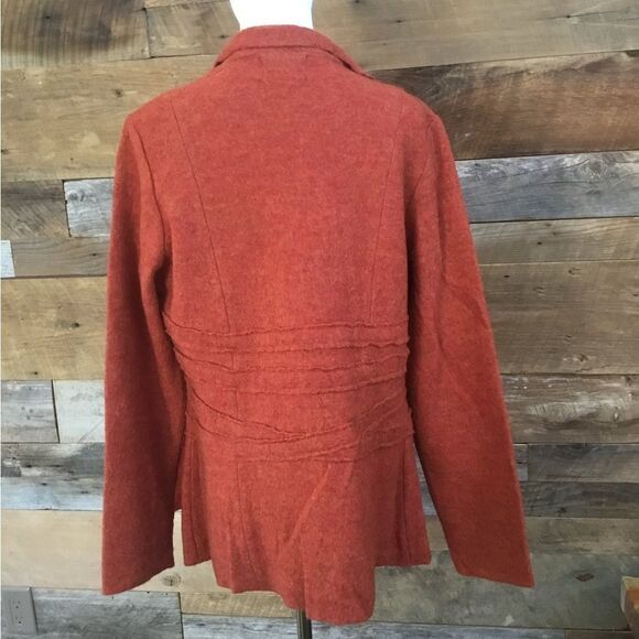 Cynthia Rowley medium burnt orange wool sweater front buttons sz L - Picture 2 of 5